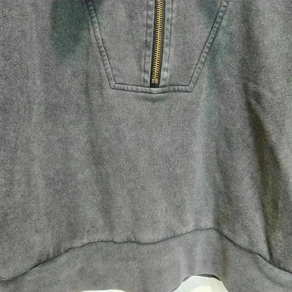 BLANKNYC Faded Look Henley Half zip Sweatshirt Women's M Gray - Picture 3 of 7